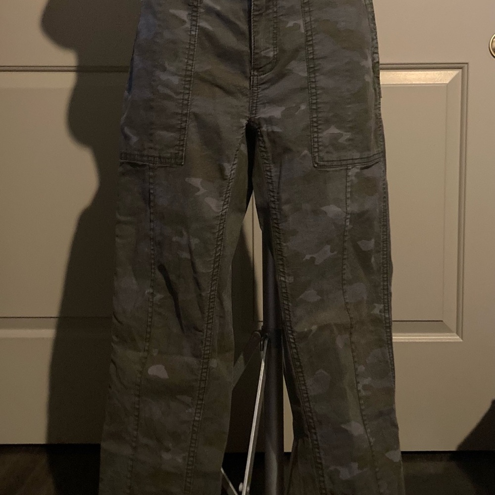 Anthropologie Camouflage Cargo Pants - Olive/Charcoal